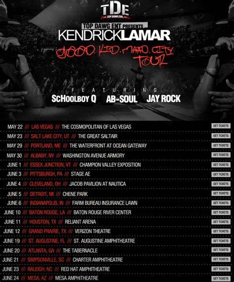 kendrick lamar tour schedule.